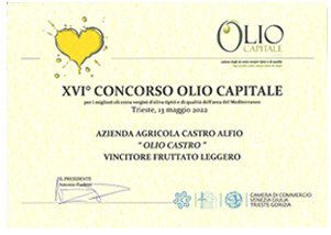 Attestato XVI Concorso Olio Capitale