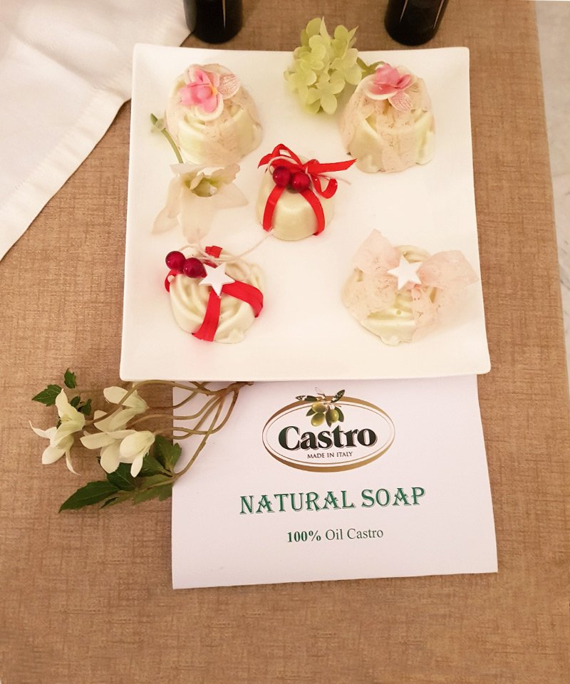 Saponi decorati all’olio d’oliva Castro per bomboniere